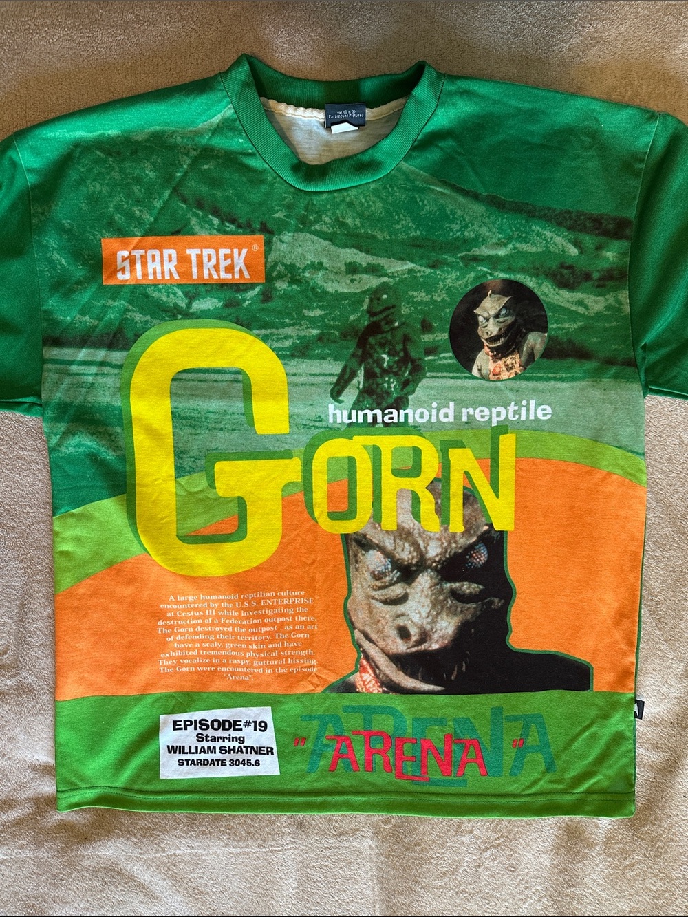 Star Trek 'Gorn' Graphic Tee in Green & Orange